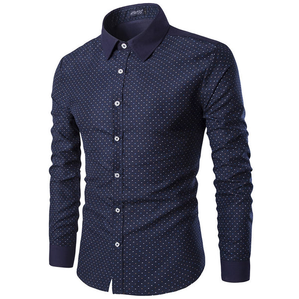 Full sleeves men casual cotton printed england style shirts