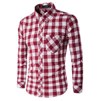 Full sleeves polyester and cotton casual checks shirt