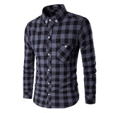 Full sleeves polyester and cotton casual checks shirt