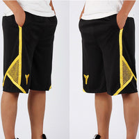 Polyester plus size straight fit and quick dry patchwork shorts for men