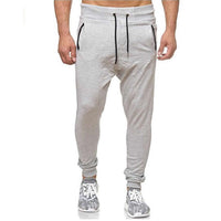 High waist cotton sports drawstring patchwork pants for men