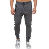 High waist cotton sports drawstring patchwork pants for men