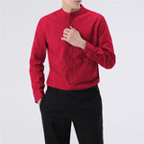 Solid color full sleeve Nylon material fashion casual shirt for men