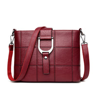 Elegant Design Sewing thread Squares Leather Crossbody Bag