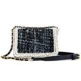 Women Woollen Cloth Beaded Tassel On Shoulder Bag