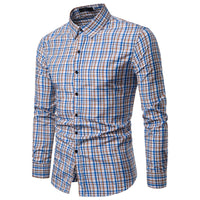 Polyester slim full sleeve casual shirt with lapel collar for men