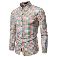 Polyester slim full sleeve casual shirt with lapel collar for men