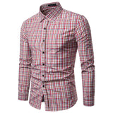 Polyester slim full sleeve casual shirt with lapel collar for men