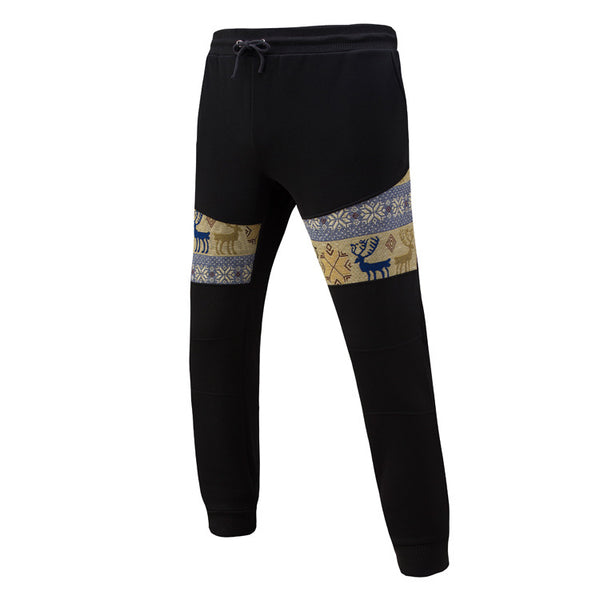 Casual and sports animal pattern design patchwork flexible sports trackpants
