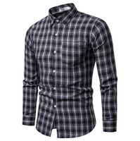 Men long sleeve slim and thick design casual lapel collar shirt