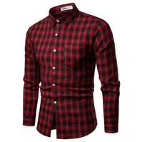 Men long sleeve slim and thick design casual lapel collar shirt