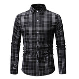 Full sleeves casual plaid pattern polyester cloth printed men shirt