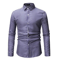 Slim polyester full sleeves casual checks printed shirts