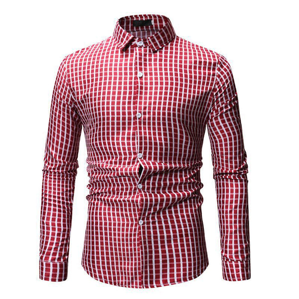 Slim polyester full sleeves casual checks printed shirts