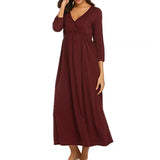 Polyester Maternity Dress Sleepwear loose breathable patchwork Solid Pajamas Pregnant Women Ladies