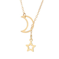 Moon Star Style Necklaces Gold Silver Long Chain Link Jewelry Gift for Women