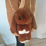 Rabbit Wool Small Crossbody Bag for Women Children