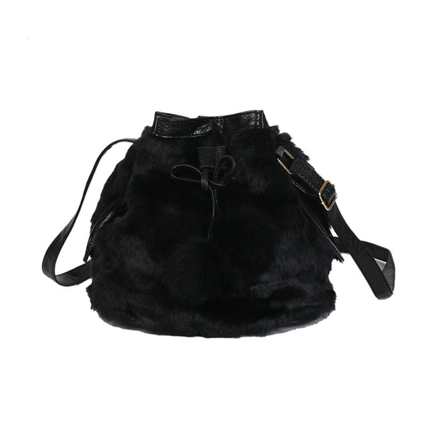 Plush Drawstring Crossbody Bag durable soft Fashion for Women