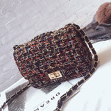 Woolen Multi Color Small Chain Crossbody Bag