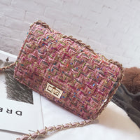 Woolen Multi Color Small Chain Crossbody Bag