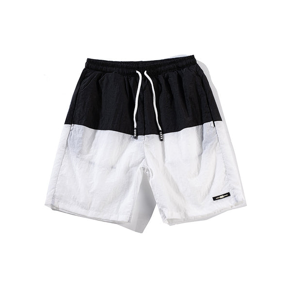 Cotton middle waist sports loose & breathable patchwork shorts for men
