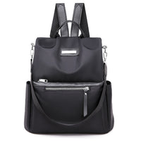 Fashion Pure Leather Solid Color Two Step Zipper Backpack