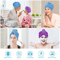 Amazon.com : Fast Drying Hair Towel Wrap with Rubber Bands & Comb Set, RIZON Microfiber Bath Shower Head Wrap Towel Turban Dry Hair Hat for Curly, Long and Thick Hair, 2 Packs : JAD US