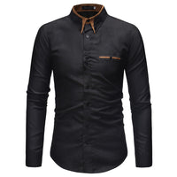 Men Full Sleeve Regular Turn-down Collar Casual Polyester Solid Slim Button Shirt