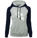 Women Hooded Regular Length Pullovers Print Full Sleeve Casual Polyester Pocket Sweatshirt