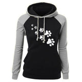 Women Hooded Regular Length Pullovers Print Full Sleeve Casual Polyester Pocket Sweatshirt