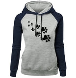 Women Hooded Regular Length Pullovers Print Full Sleeve Casual Polyester Pocket Sweatshirt