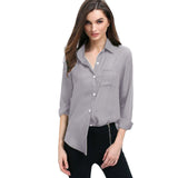 Women Full Sleeves Solid Pocket Formal and Casual Shirt