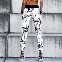 Women Elastic Mid Waist Spandex Printed leggings