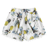 Fashion Pineapple Printed Loose Shorts Women summer Mid Waist Shorts