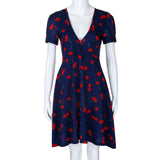 Women's Knee-Length Cherries Print Hot Summer Dress