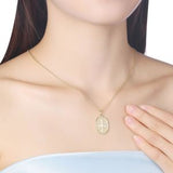 18K Coin Cross Necklace in 18K Gold Plated