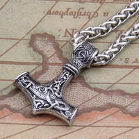 dropshipping stainless steel thor's hammer mjolnir pendant necklace viking scandinavian norse viking necklace Men gift