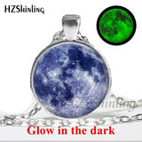 2017 New Arrival Glowing Jewelry Full Moon Necklace Handmade Glass Dome Lunar Eclipse Necklace Glow in the dark Pendant Jewelry