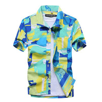 Mens Summer Beach Hawaiian Shirt 2018 Brand Short Sleeve Plus Size Floral Shirts Men Casual Holiday Vacation Clothing Camisas