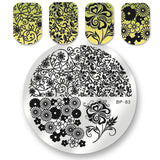 BORN PRETTY Square Nail Art Stamp Template Flower Vine Rose Leaves Floral Image Pattern Printing Plate for Manicure Stencil 6cm