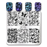 BORN PRETTY Square Nail Art Stamp Template Flower Vine Rose Leaves Floral Image Pattern Printing Plate for Manicure Stencil 6cm