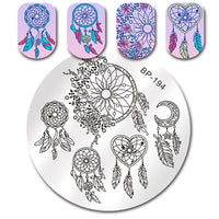 BORN PRETTY Square Nail Art Stamp Template Flower Vine Rose Leaves Floral Image Pattern Printing Plate for Manicure Stencil 6cm