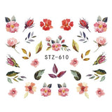 1 Sheets Summer 2018 Beauty Slider Nail Water Sticker Flower Bloom Colorful Image Nail Art Decals for Decor Tool TRSTZ608-637