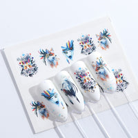 1 Sheets Summer 2018 Beauty Slider Nail Water Sticker Flower Bloom Colorful Image Nail Art Decals for Decor Tool TRSTZ608-637