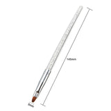 Monja 7 Styles Rhinestone Acrylic Handle Brushes Nail Art Line Flower Painting Coating Shaping Flat Fan Angle Pen