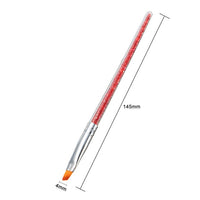 Monja 7 Styles Rhinestone Acrylic Handle Brushes Nail Art Line Flower Painting Coating Shaping Flat Fan Angle Pen