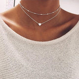 Tiny Heart Necklace for Women SHORT Chain Heart star Pendant Necklace Gift Ethnic Bohemian Choker Necklace drop shipping A64
