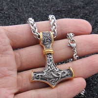 dropshipping stainless steel thor's hammer mjolnir pendant necklace viking scandinavian norse viking necklace Men gift