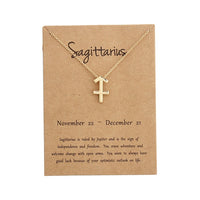 12 Constellation Pendant Necklace Zodiac Sign Necklace Birthday Gifts Message Card for Women Girl