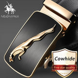 NO.ONEPAUL Brand Fashion Automatic Buckle Black Genuine Leather Belt Men's Belts Cow Leather Belts for Men 3.5cm Width WQE789